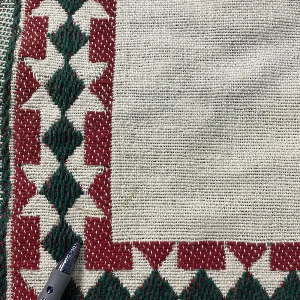 6‎ VTG Woven Decorative Placemats Red Green Geometric Fringe Boho Retro Rustic